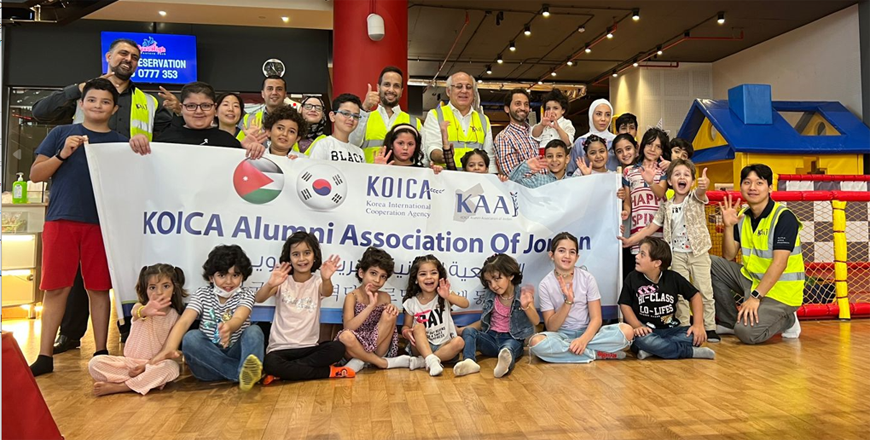 The KOICA Alumni Association of Jordan organised an activity for 25 children with cancer at Ryze High Adventure Park in Amman on Thursday (Photo courtesy of KOICA)